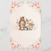 ゲームの上または下のウッドランド動物のピンクのフローラ (裏面)