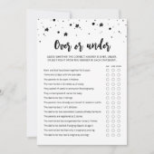 ゲームの上または下ベビーシャワーパーティーカード 招待状 (正面)