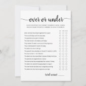 ゲームの上または下ベビーシャワーパーティーカード 招待状 (正面)