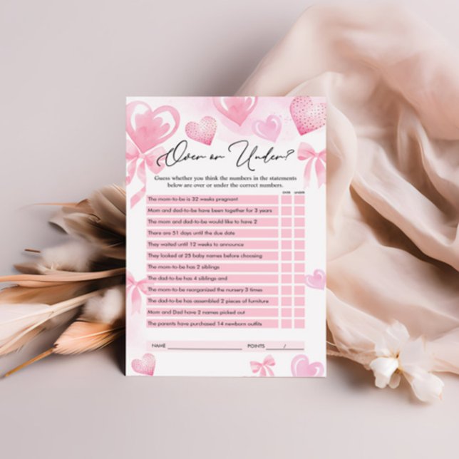 ゲームの上または下，バレンタイン赤ちゃんシャワーゲーム (クリエイターアップロード済み)