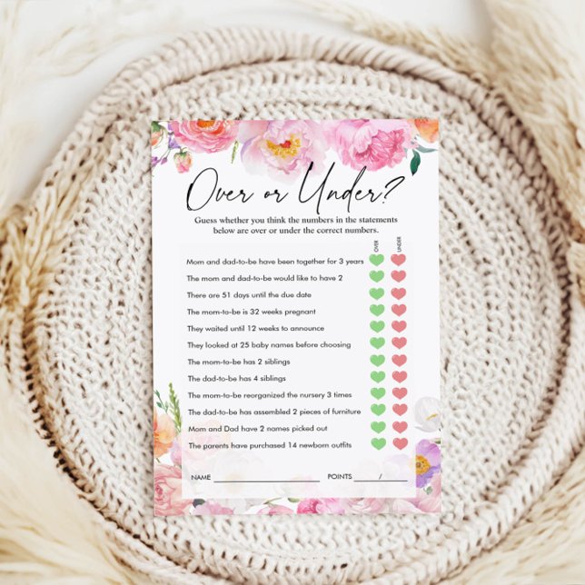 ゲームの上または下 | 赤ちゃんシャワーゲーム (クリエイターアップロード済み)