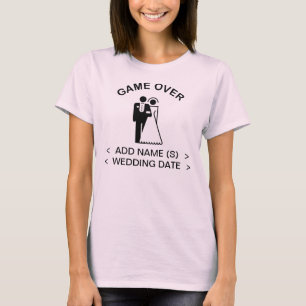 ゲームの上書き名前結婚の日付Tシャツ Tシャツ