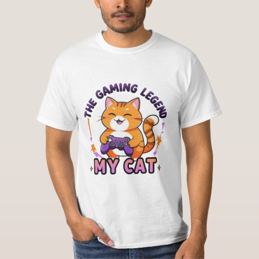 ゲームの伝説 – My Cat | ゲーマーおもしろいキャットデジグ Tシャツ (正面)