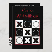 ゲームの夜の招待状 – 私たちと勝つ 招待状 (正面/裏面)