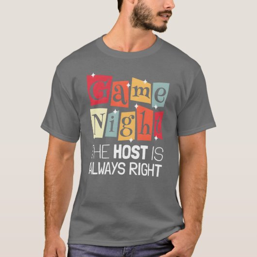 ゲームの夜+ホストは常に正しい+ゲームの夜 GIF Tシャツ (正面)