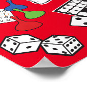 ゲームの夜、ボードゲーム、および単語パズル ポスター (角)