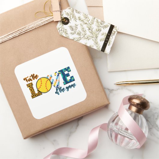 ゲームの愛のためにソフトボールmom Leopard スクエアシール (ギフト)