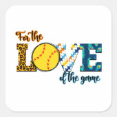 ゲームの愛のためにソフトボールmom Leopard スクエアシール (正面)