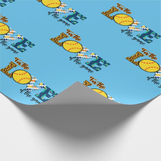 ゲームの愛のためにソフトボールmom Leopard ラッピングペーパー (角)