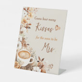 ゲームの愛キスの数の醸造ブライダルシャワー 台座サイン (正面)