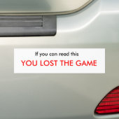 ゲームの損失 バンパーステッカー (車上)