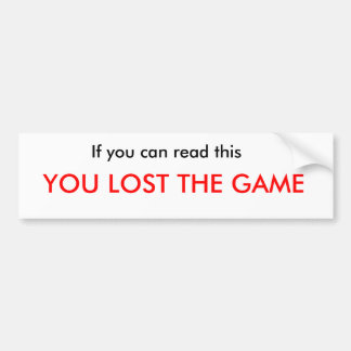ゲームの損失 バンパーステッカー