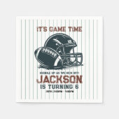 ゲームの時間だ！サッカーの誕生日の子供たちをキックオフ スタンダードカクテルナプキン (正面)