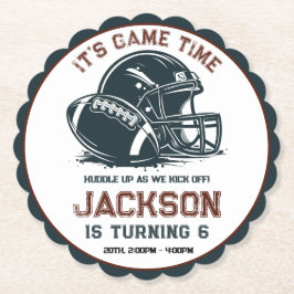 ゲームの時間だ！サッカーの誕生日の子供たちをキックオフ ペーパーコースター