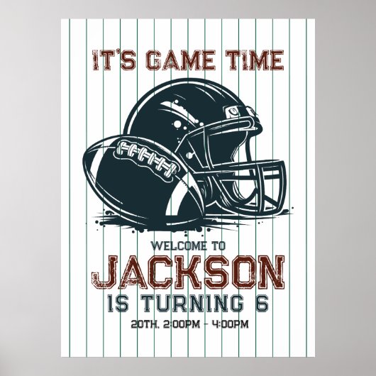 ゲームの時間だ!サッカーの誕生日の子供たちをキックオフ ポスター (正面)