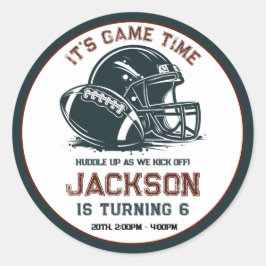 ゲームの時間だ！サッカーの誕生日の子供たちをキックオフ ラウンドシール