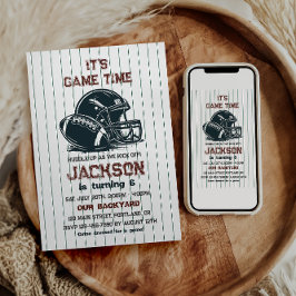 ゲームの時間だ！サッカーの誕生日の子供たちをキックオフ 招待状