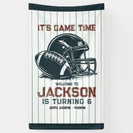 ゲームの時間だ！サッカーの誕生日の子供たちをキックオフ 横断幕