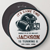 ゲームの時間だ!サッカーの誕生日の子供たちをキックオフ 缶バッジ (正面&裏面)