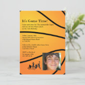 ゲームの時間写真のバスケットボールの招待状 招待状 (スタンド正面)