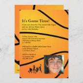 ゲームの時間写真のバスケットボールの招待状 招待状 (正面/裏面)