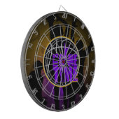ゲームの時間 – パープル&金ゴールド ダーツボード (正面左)