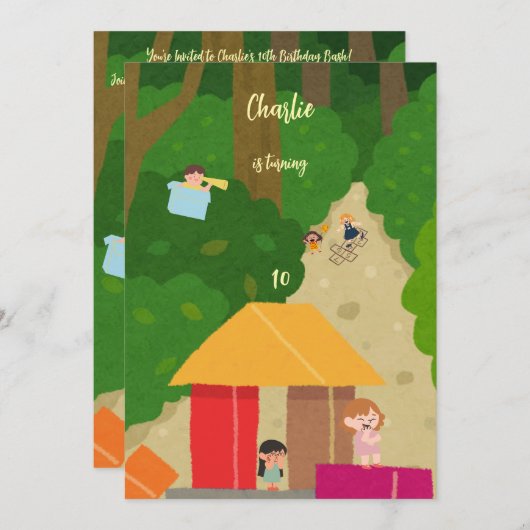 ゲームの誕生日を表示しない 招待状 (正面/裏面)