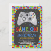 ゲームの誕生日招待状 ビデオゲームの誕生日 招待状 (正面)