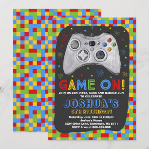 ゲームの誕生日招待状 ビデオゲームの誕生日 招待状