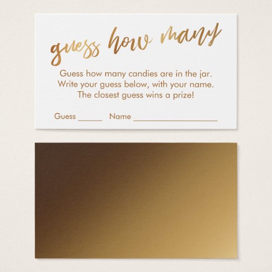 ゲームの金ゴールドと白の数を推測 (正面&裏面)