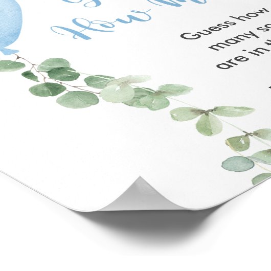 ゲームの青いバルーンの緑の数を推測 ポスター (角)