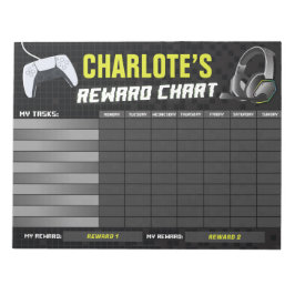 ゲームの黄色の報酬チャートパーソナライズされた ノートパッド