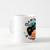 ゲームはライフスタイルレトロヴィンテージ コーヒーマグカップ (正面左)