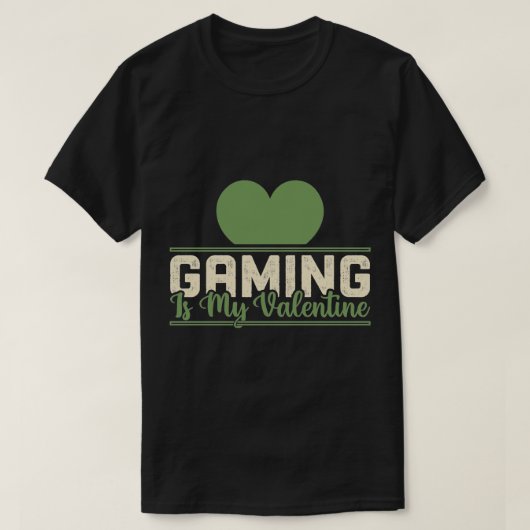 ゲームは私のバレンタインデーおもしろいス – ゲーマーラブデザイン Tシャツ (デザイン正面)