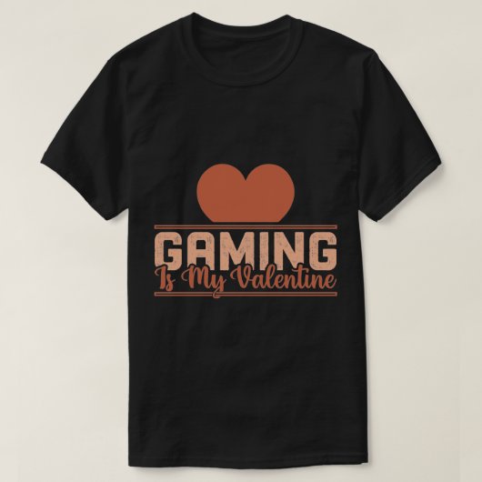 ゲームは私のバレンタインデーおもしろいス – ゲーマーラブデザイン Tシャツ (デザイン正面)
