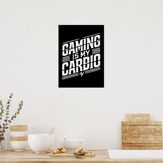 ゲームは私の心 – ゲーマーおもしろいユーモア ポスター (キッチン)