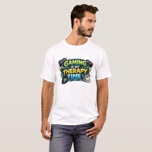 ゲームは私の治療時間だ Tシャツ (正面フル)