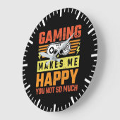 ゲームは私はそれほど多くはない幸せにするゲーマーおもしろい ラージ壁時計 (傾斜)