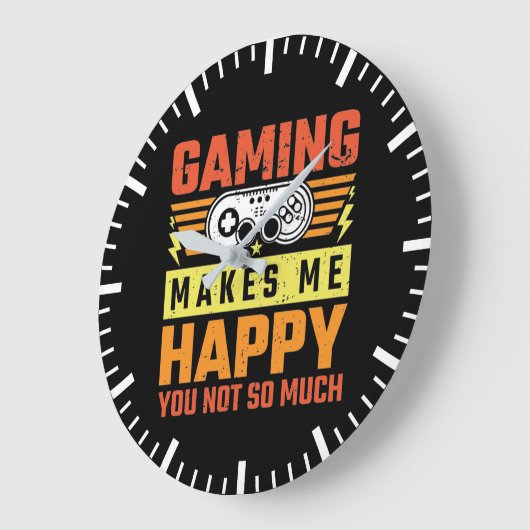 ゲームは私はそれほど多くはない幸せにするゲーマーおもしろい ラージ壁時計 (傾斜)