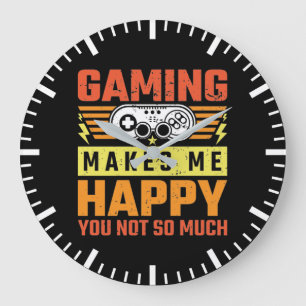 ゲームは私はそれほど多くはない幸せにするゲーマーおもしろい ラージ壁時計