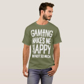 ゲームは私を幸せにするあまりゲーマーではない Tシャツ (正面フル)