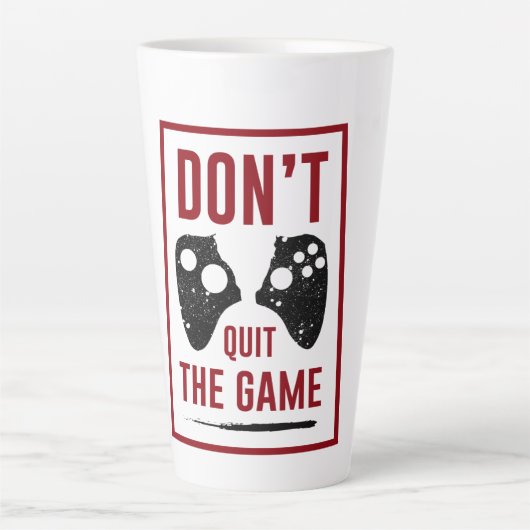 ゲームやめをやめ カフェラテマグ (正面)