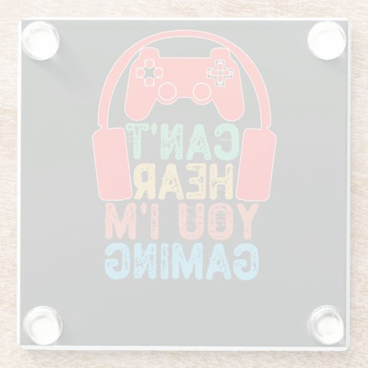 ゲームをしているのが聞こえない ガラスコースター (裏面)