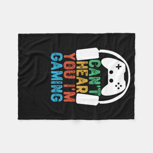 ゲームをしているのが聞こえない フリースブランケット (正面(横))