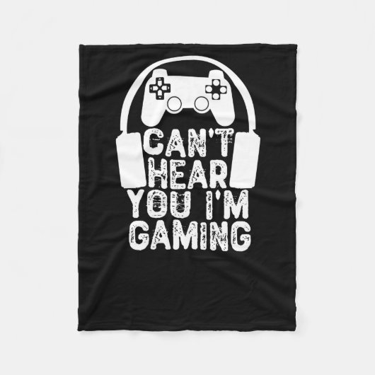 ゲームをしているのが聞こえない フリースブランケット (正面)