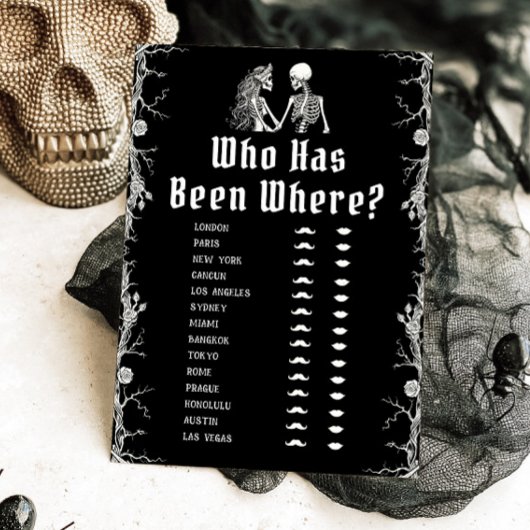 ゲームをしてきたゴシック様式のハロウィーンのスケルトン 招待状