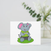 ゲームをする象 ポストカード (スタンド正面)