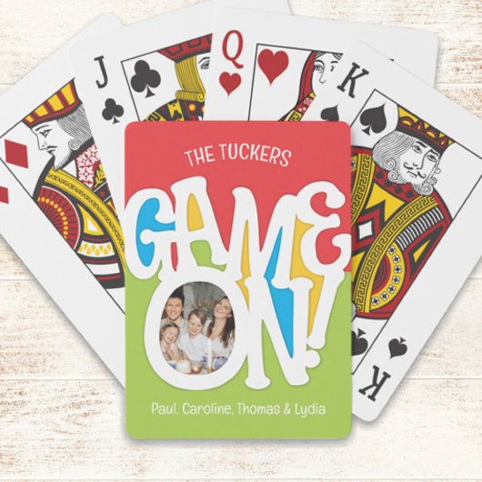 ゲームをオン！ファミリーフォトカワイイカラフルイ トランプ