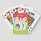ゲームをオン！ファミリーフォトカワイイカラフルイ トランプ (裏面)