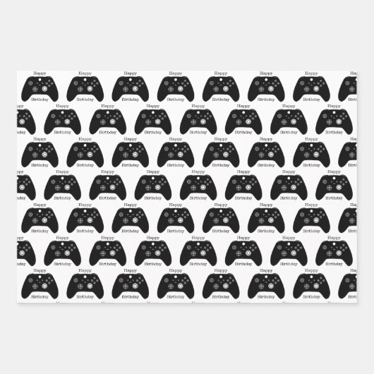 ゲームをテーマにした誕生日 ラッピングペーパーシート (正面2)
